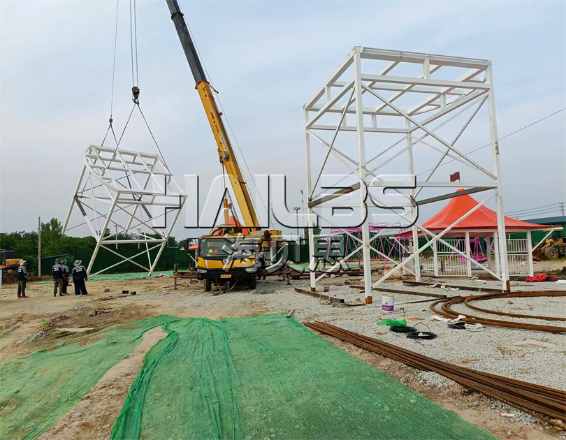 湖北麻城無動力樂園施工現(xiàn)場